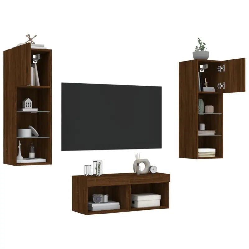 Tv-meubels met RGB led-verlichting en bewerkt hout voor moderne woningen - Tv-meubels