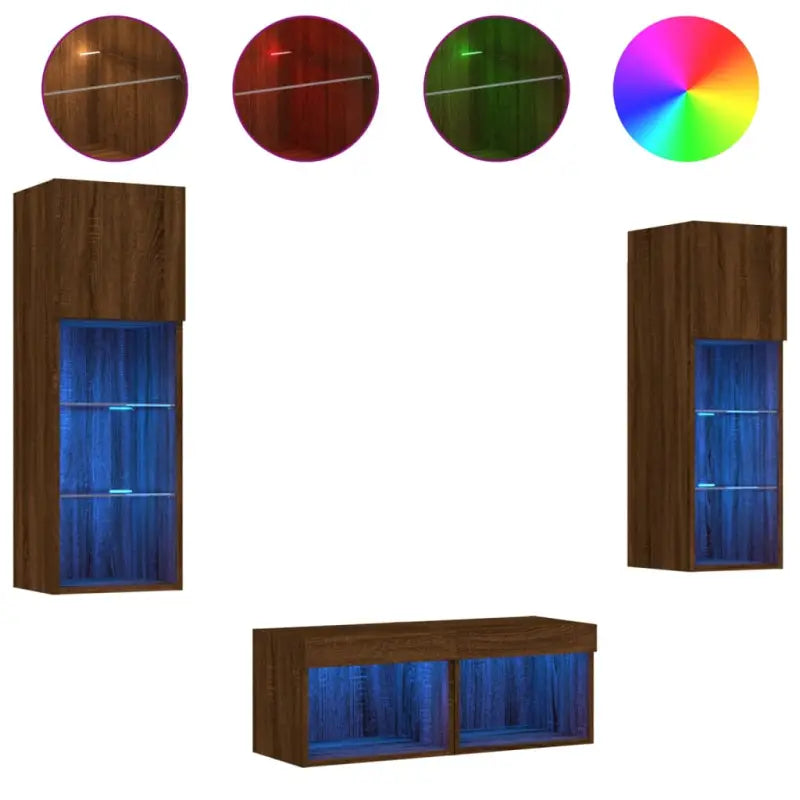 Tv-meubels met RGB led-verlichting en bewerkt hout voor moderne woningen - Tv-meubels