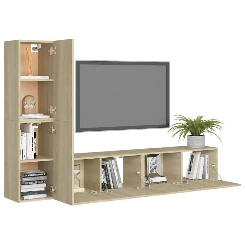 Tv-meubels muurbevestigd met opbergruimte voor een moderne woonstijl - Tv-meubels