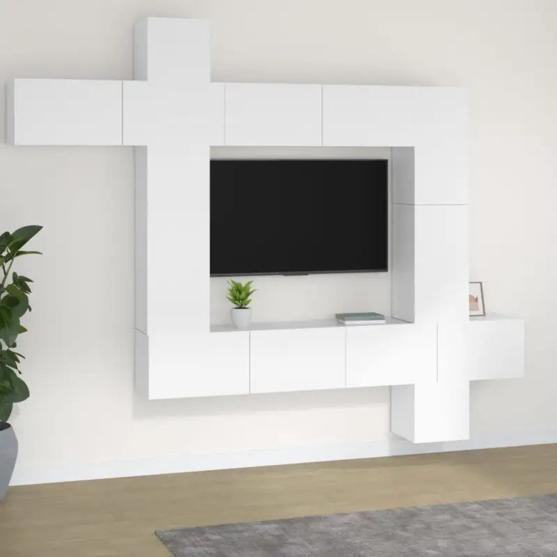 Tv-meubels van bewerkt hout met ruime opbergruimte en moderne uitstraling - Wit / 1 - Tv-meubels