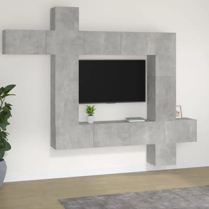 Tv-meubels van bewerkt hout met ruime opbergruimte en moderne uitstraling - Betongrijs / 1 - Tv-meubels