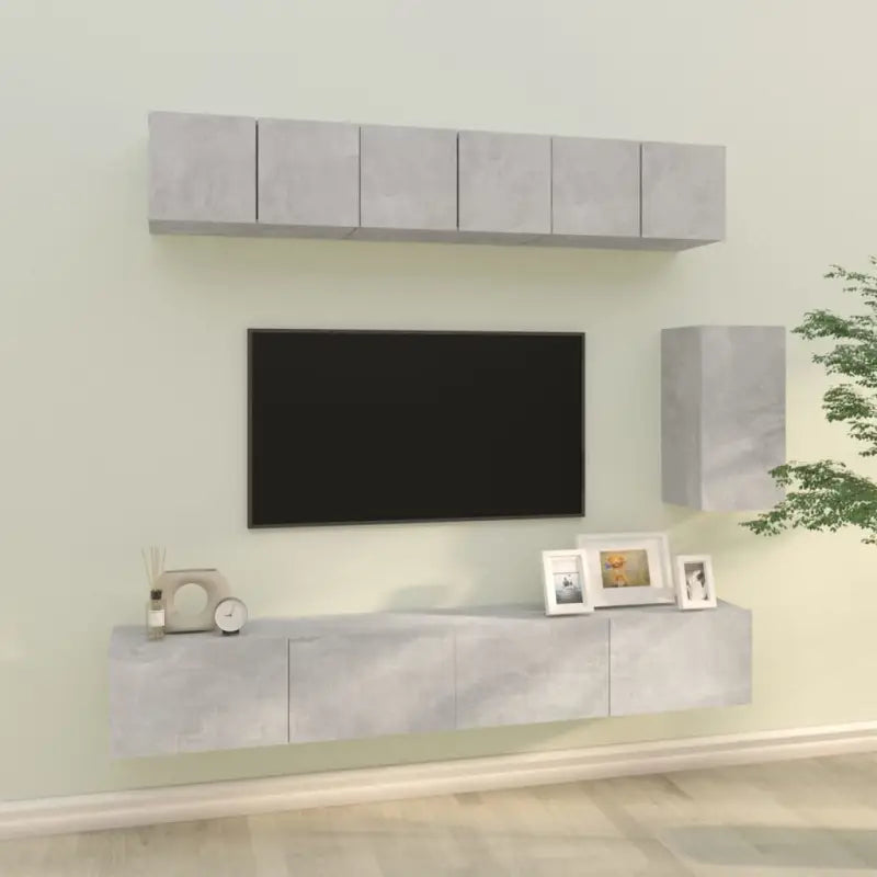 Tv-meubels van bewerkt hout met stijl en stabiliteit - Betongrijs / 6 - Tv-meubels