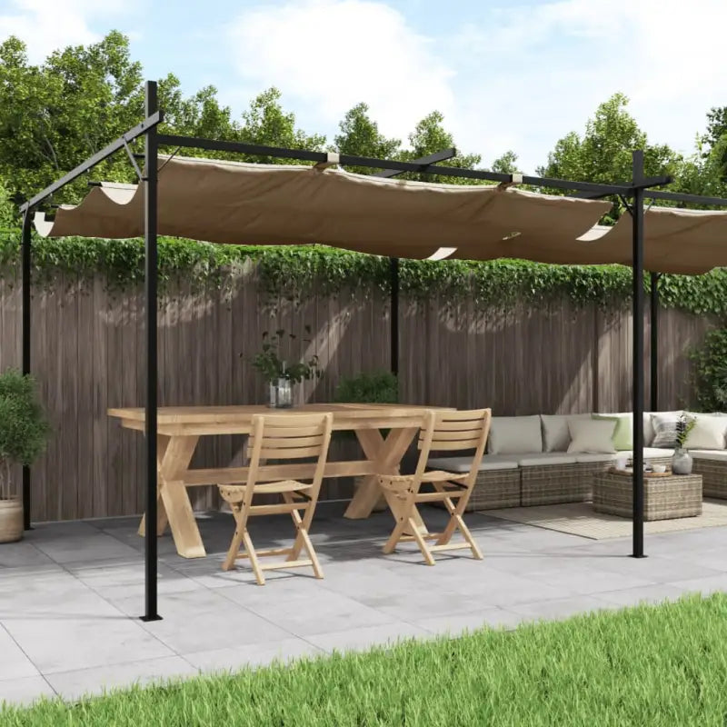 Uitschuifbaar dak Partytent en Prieël voor Buitenactiviteiten - Taupe / 589 x 292 x 230 cm / 1 - Partytenten & prieëlen