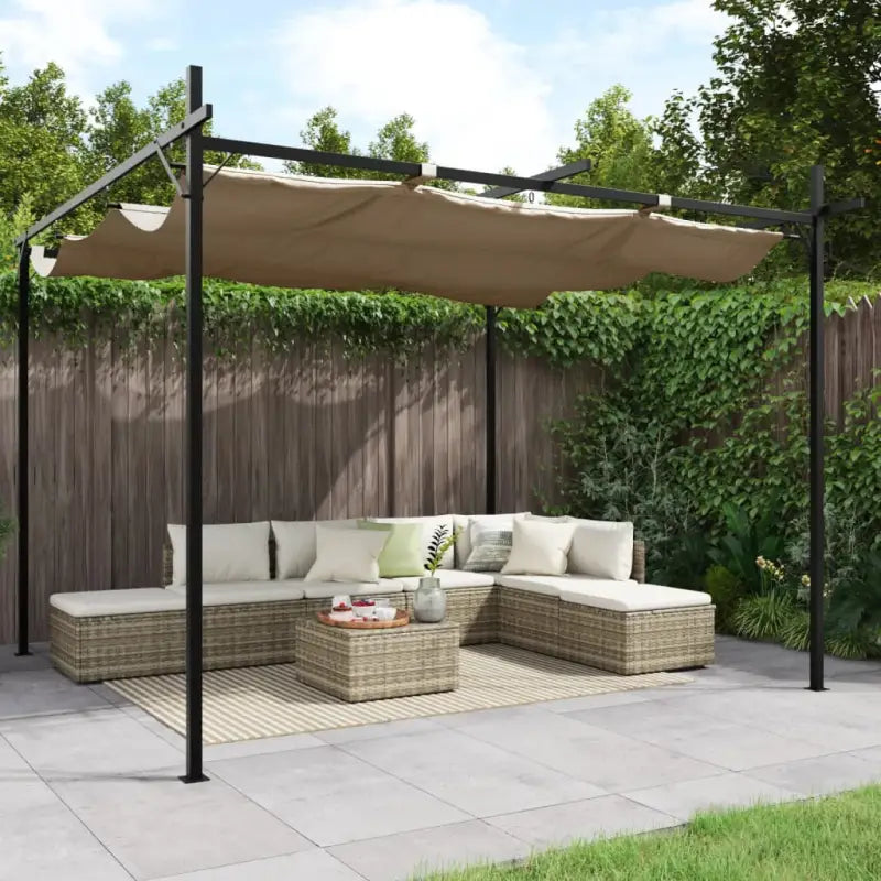 Uitschuifbaar dak Partytent en Prieël voor Buitenactiviteiten - Taupe / 295 x 292 x 230 cm / 1 - Partytenten & prieëlen