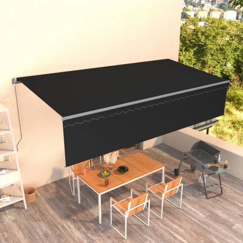 Uitschuifbare aluminium buitenluifel voor schaduw en koelte - Antraciet / 6 x 3 m / 1 - Zonwering