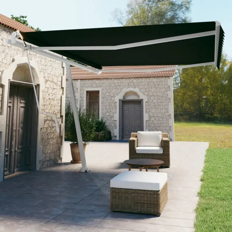 Uitschuifbare buitenluifel met gepoedercoat aluminium frame - Antraciet / 450 x 350 cm / 1 - Zonwering