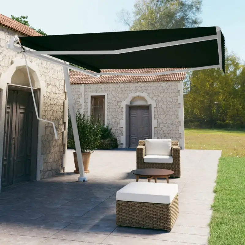 Uitschuifbare buitenluifel met gepoedercoat aluminium frame - Antraciet / 400 x 350 cm / 1 - Zonwering