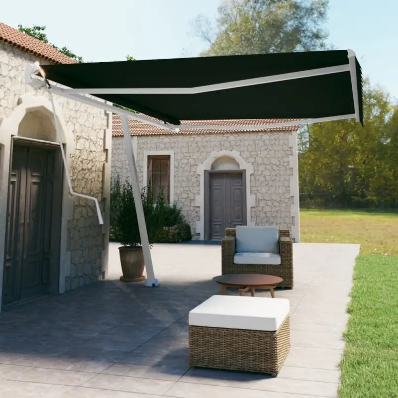 Uitschuifbare buitenluifel met gepoedercoat aluminium frame - Antraciet / 500 x 350 cm / 1 - Zonwering