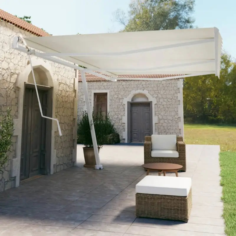 Uitschuifbare buitenluifel met gepoedercoat aluminium frame - Crème / 600 x 350 cm / 1 - Zonwering