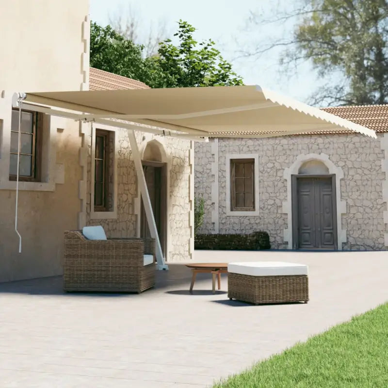 Uitschuifbare buitenluifel met gepoedercoat aluminium frame - Crème / 500 x 300 cm / 1 - Zonwering