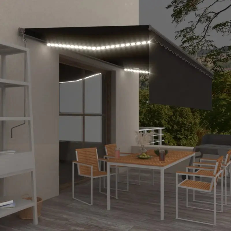 Uitschuifbare buitenluifel met roestvrij aluminium frame - Antraciet / 5 x 3 m / 1 - Zonwering