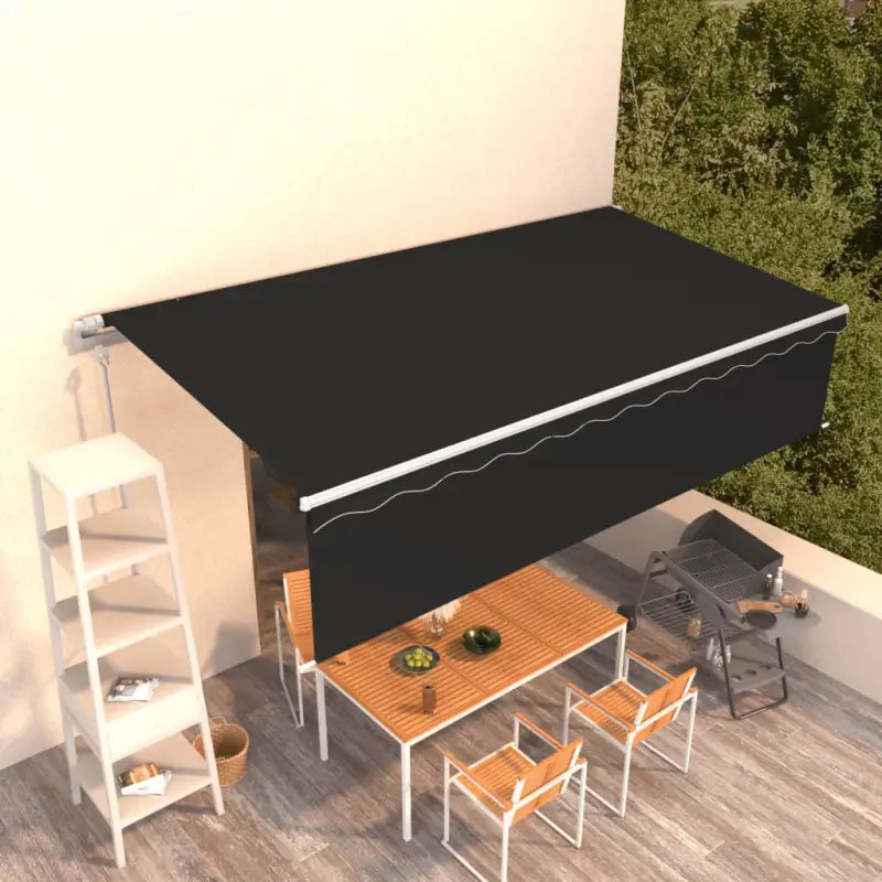 Uitschuifbare buitenluifel met roestvrij aluminium frame - Antraciet / 6 x 3 m / 1 - Zonwering