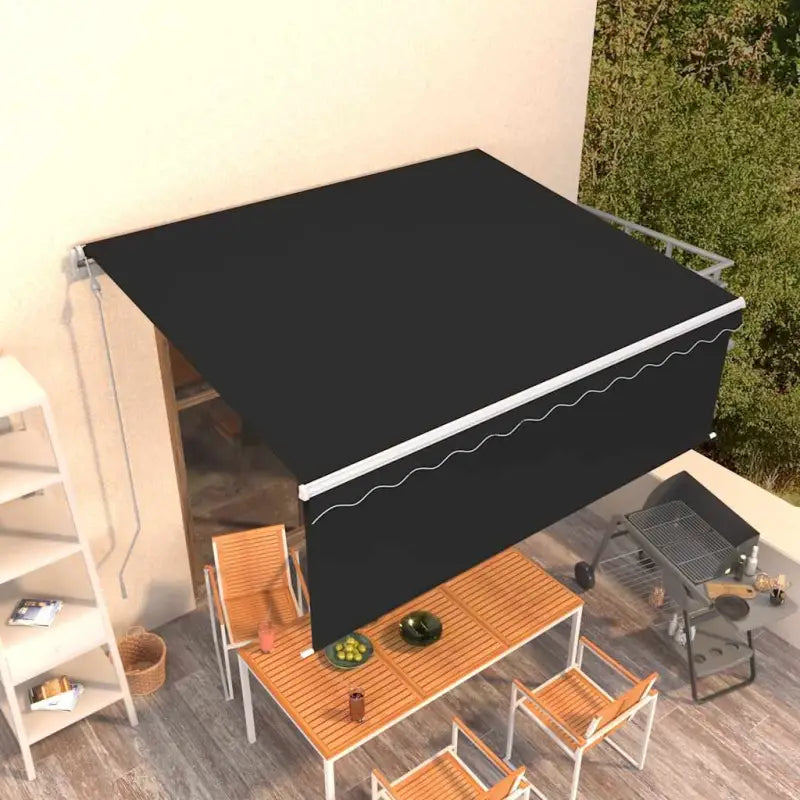 Uitschuifbare buitenluifel met roestvrij aluminium frame - Antraciet / 4 x 3 m / 1 - Zonwering