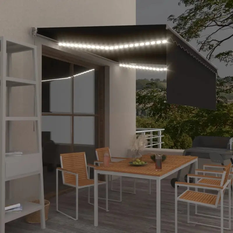 Uitschuifbare buitenluifel met roestvrij aluminium frame - Antraciet / 4 x 3 m / 1 - Zonwering