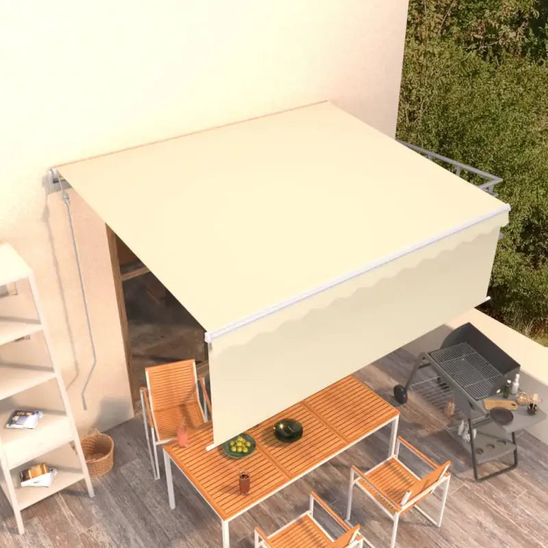 Uitschuifbare buitenluifel met roestvrij aluminium frame - Crème / 4.5 x 3 m / 1 - Zonwering