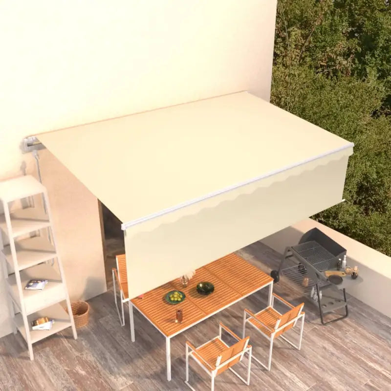 Uitschuifbare buitenluifel met roestvrij aluminium frame - Crème / 5 x 3 m / 1 - Zonwering