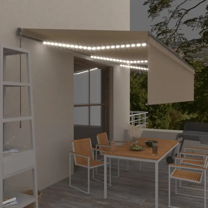 Uitschuifbare buitenluifel met roestvrij aluminium frame - Crème / 6 x 3 m / 1 - Zonwering