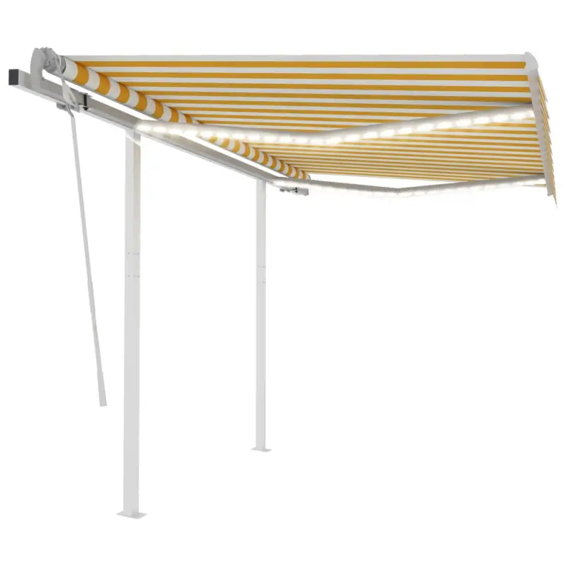 Uitschuifbare buitenluifel met stevig gepoedercoat aluminium frame - Geel en wit / 3 x 2.5 m / 1 - Zonwering