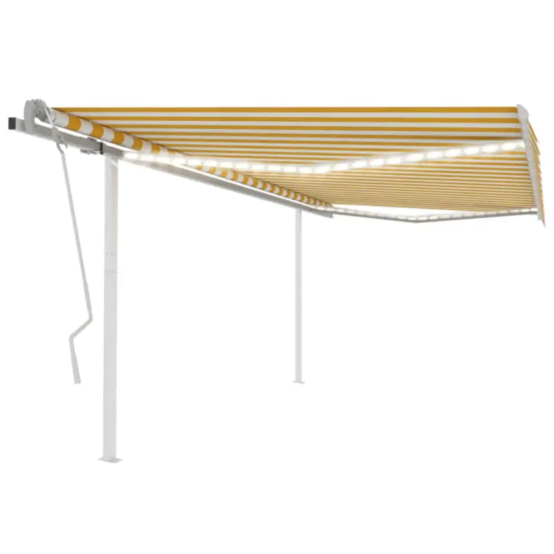 Uitschuifbare buitenluifel met stevig gepoedercoat aluminium frame - Geel en wit / 4.5 x 3 m / 1 - Zonwering