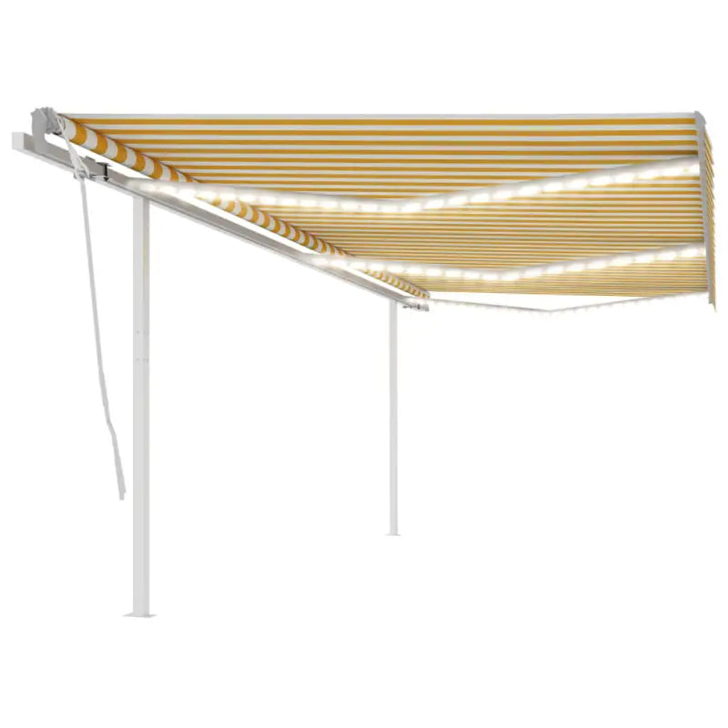 Uitschuifbare buitenluifel met stevig gepoedercoat aluminium frame - Geel en wit / 6 x 3 m / 1 - Zonwering