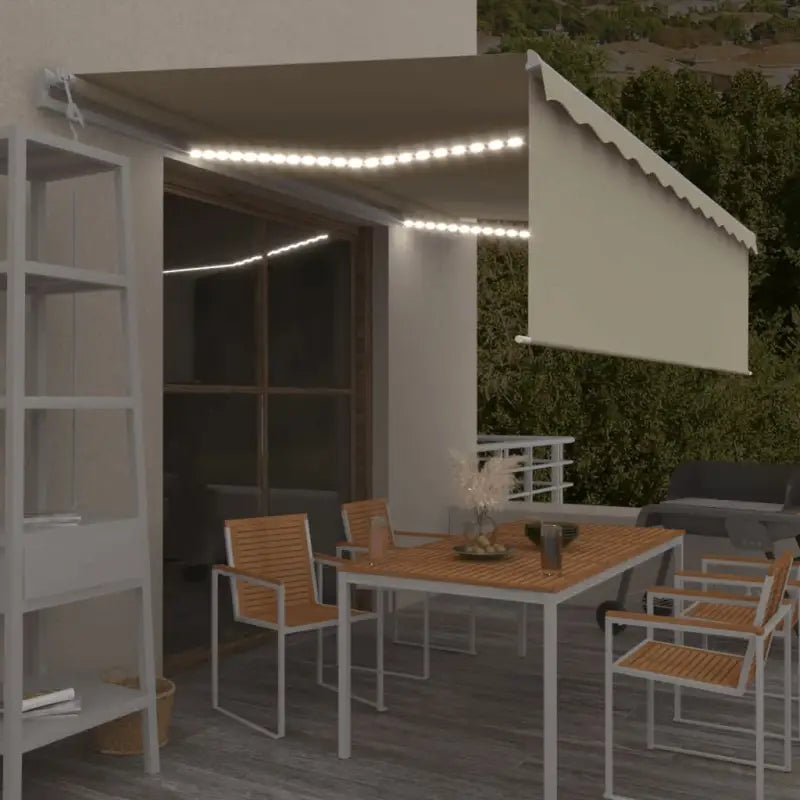 Uitschuifbare luifel met gepoedercoat aluminium en automatische bediening - Crème / 5 x 3 m / 1 - Zonwering