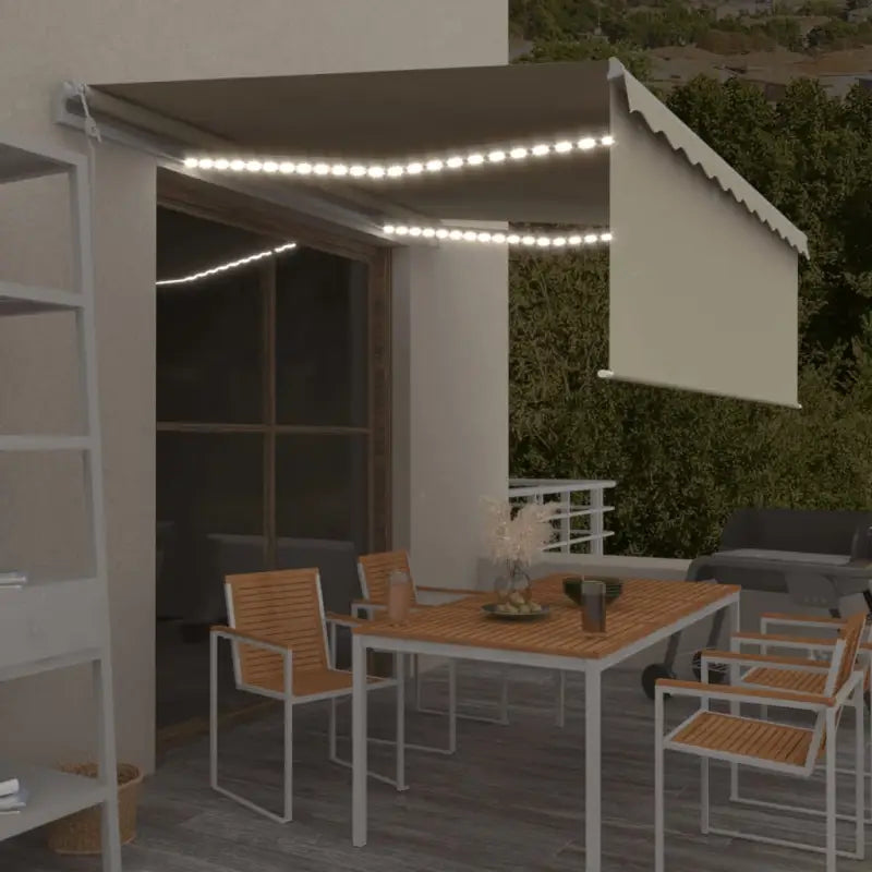 Uitschuifbare luifel met gepoedercoat aluminium en automatische bediening - Crème / 4 x 3 m / 1 - Zonwering