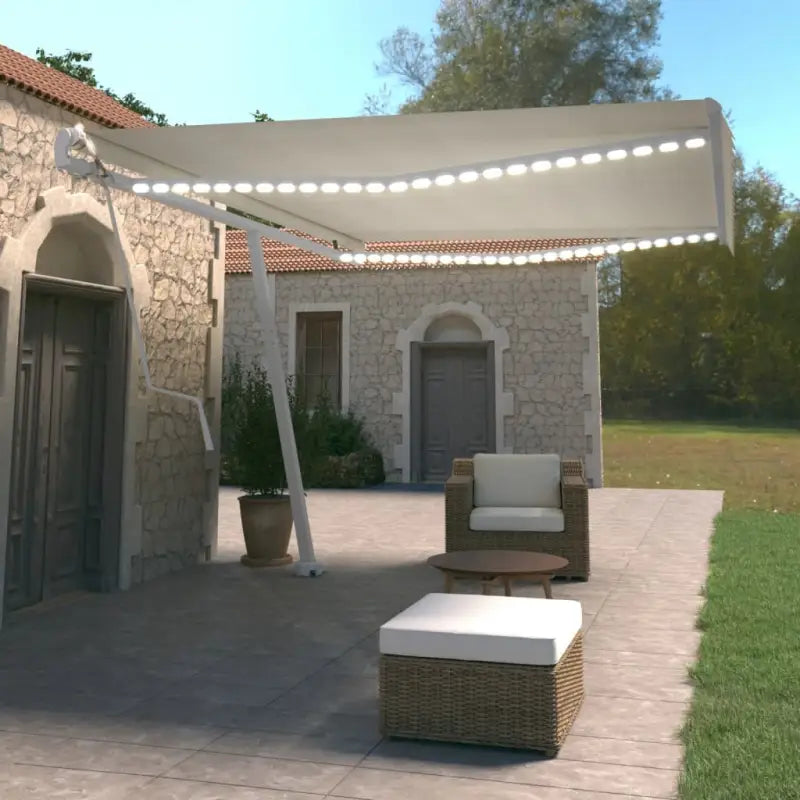 Uitschuifbare luifel met gepoedercoat aluminium en automatische bediening - Crème / 500 x 350 cm / 1 - Zonwering