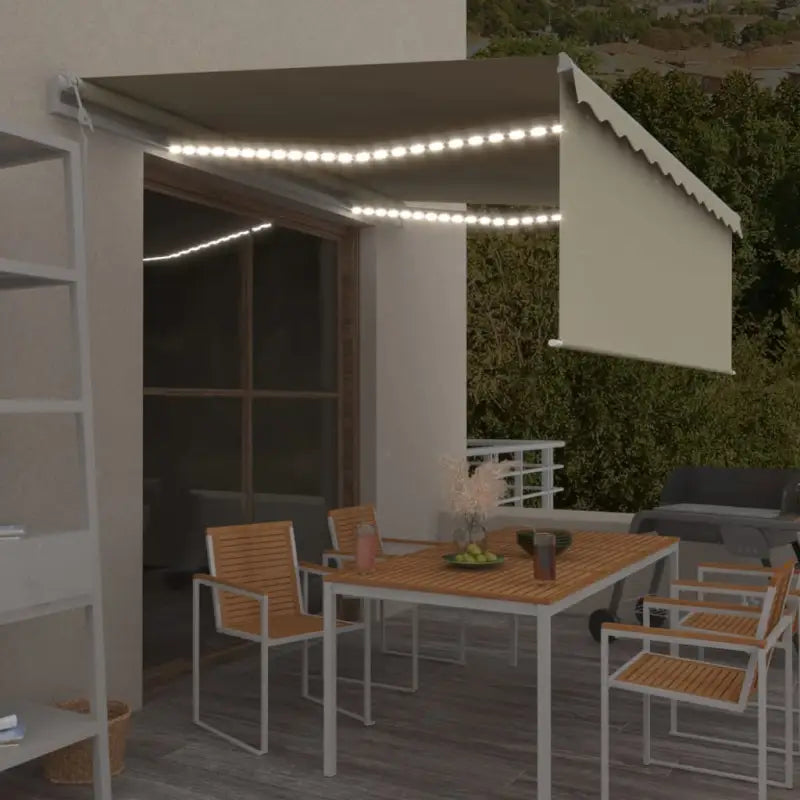 Uitschuifbare luifel met gepoedercoat aluminium en automatische bediening - Crème / 4.5 x 3 m / 1 - Zonwering