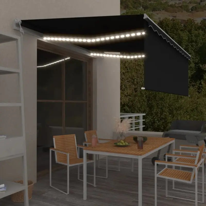 Uitschuifbare luifel met gepoedercoat aluminium en automatische bediening - Antraciet / 4 x 3 m / 1 - Zonwering