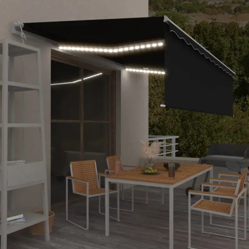 Uitschuifbare luifel met gepoedercoat aluminium en automatische bediening - Antraciet / 5 x 3 m / 1 - Zonwering