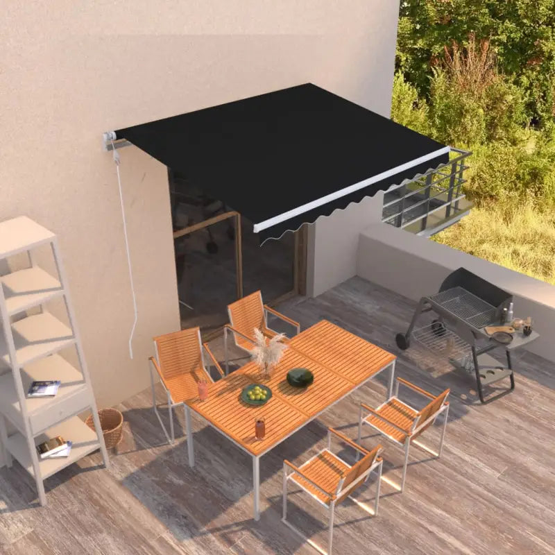 Uitschuifbare luifel met gepoedercoat aluminium frame voor buitenruimte - Antraciet / 300 x 250 cm / 1 - Zonwering