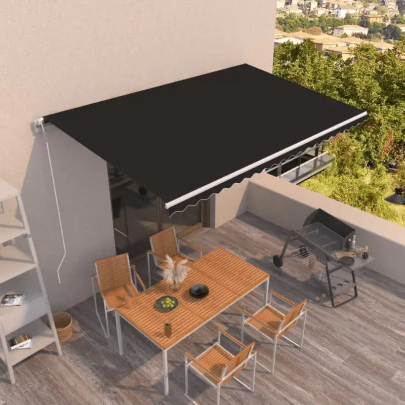 Uitschuifbare luifel met gepoedercoat aluminium frame voor buitenruimte - Antraciet / 500 x 350 cm / 1 - Zonwering