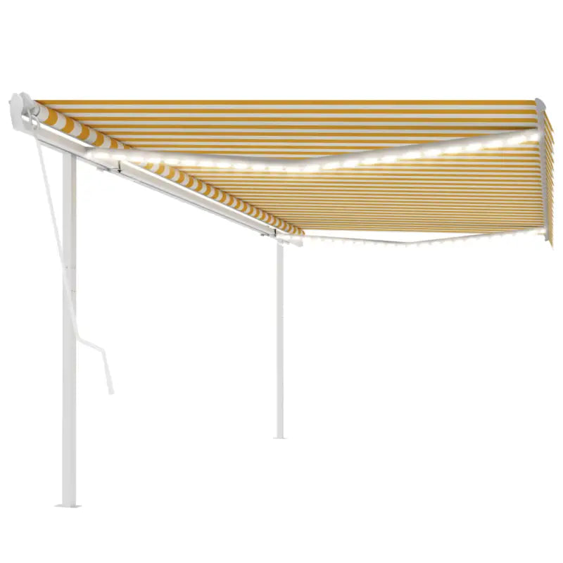 Uitschuifbare luifel met gepoedercoat aluminium frame automatisch - Geel en wit / 5 x 3.5 m / 1 - Zonwering