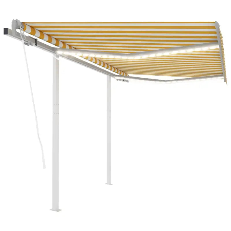 Uitschuifbare luifel met gepoedercoat aluminium frame automatisch - Geel en wit / 3 x 2.5 m / 1 - Zonwering