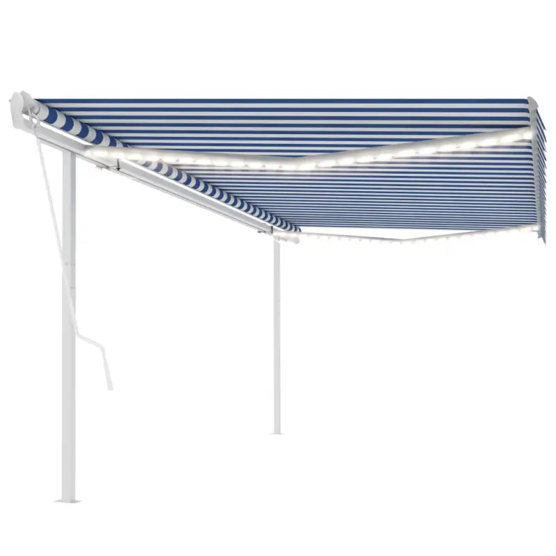 Uitschuifbare luifel met gepoedercoat aluminium frame automatisch - Blauw en wit / 5 x 3.5 m / 1 - Zonwering