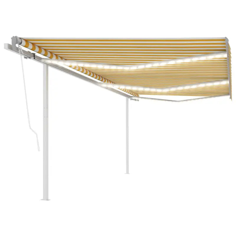 Uitschuifbare luifel met gepoedercoat aluminium frame automatisch - Geel en wit / 6 x 3.5 m / 1 - Zonwering