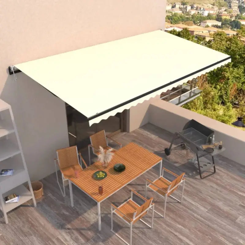 Uitschuifbare luifel met gepoedercoat aluminium frame voor koelte buiten - Crème / 600 x 350 cm / 1 - Zonwering