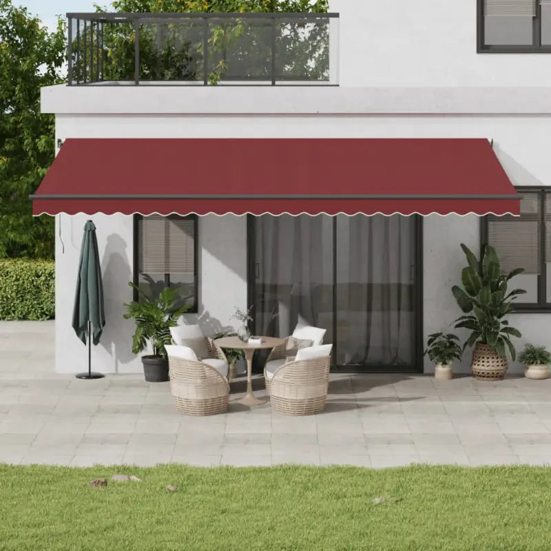 Uitschuifbare luifel met gepoedercoat aluminium frame voor koelte buiten - Bordeauxrood / 600 x 350 cm / 1 - Zonwering
