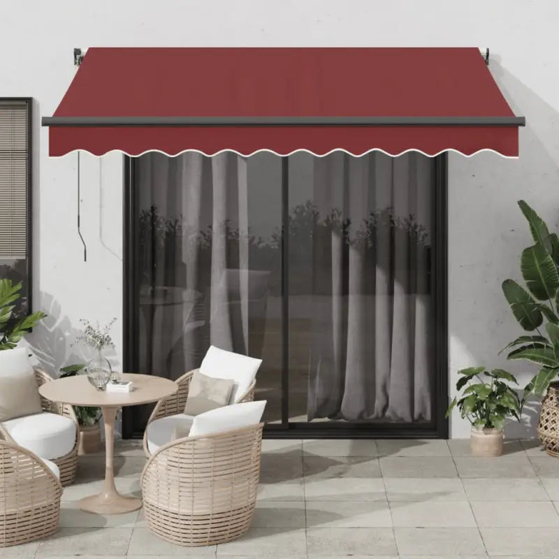 Uitschuifbare luifel met gepoedercoat aluminium frame voor koelte buiten - Bordeauxrood / 300 x 250 cm / 1 - Zonwering