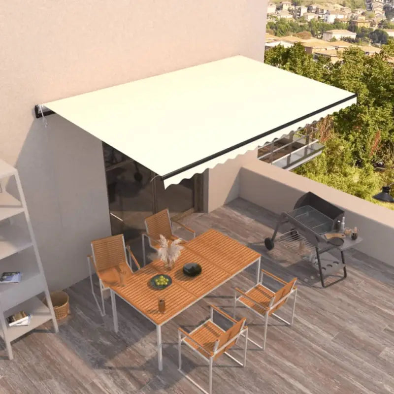 Uitschuifbare luifel met gepoedercoat aluminium frame voor koelte buiten - Crème / 500 x 300 cm / 1 - Zonwering
