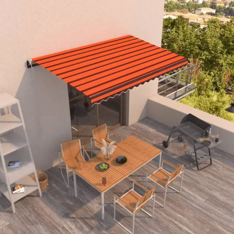 Uitschuifbare luifel met gepoedercoat aluminium frame voor koelte buiten - Multikleur / 400 x 350 cm / 1 - Zonwering