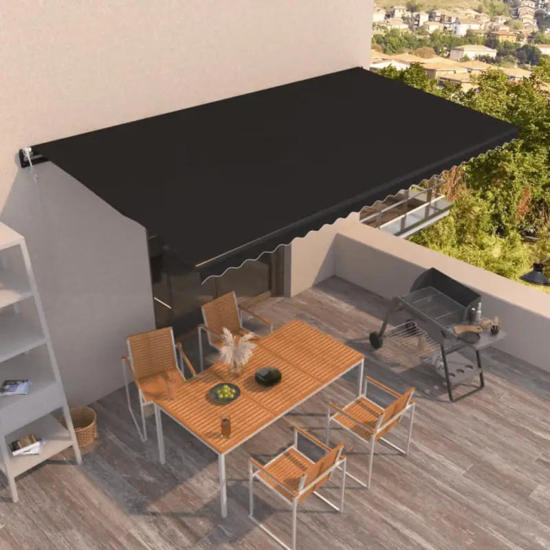 Uitschuifbare luifel met gepoedercoat aluminium frame voor koelte buiten - Antraciet / 600 x 350 cm / 1 - Zonwering