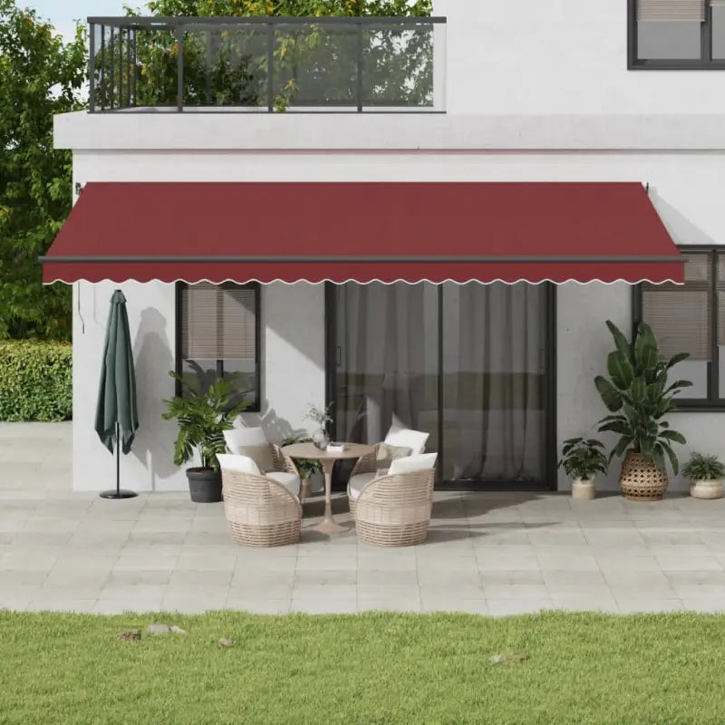 Uitschuifbare luifel met gepoedercoat aluminium frame voor koelte buiten - Bordeauxrood / 600 x 300 cm / 1 - Zonwering