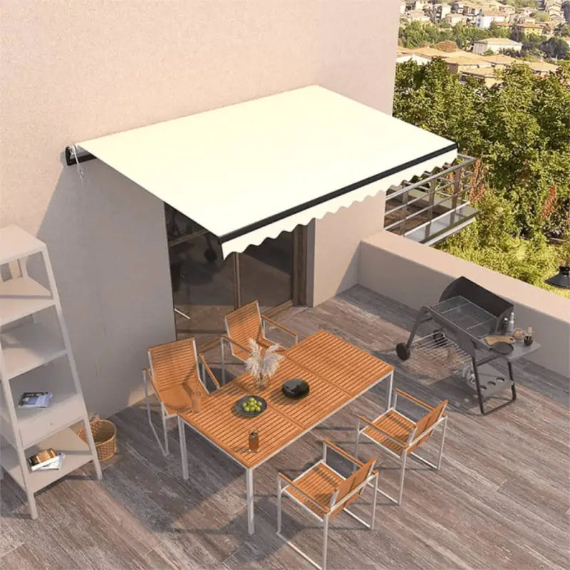 Uitschuifbare luifel met gepoedercoat aluminium frame voor koelte buiten - Crème / 450 x 350 cm / 1 - Zonwering