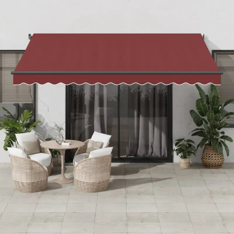 Uitschuifbare luifel met gepoedercoat aluminium frame voor koelte buiten - Bordeauxrood / 400 x 350 cm / 1 - Zonwering