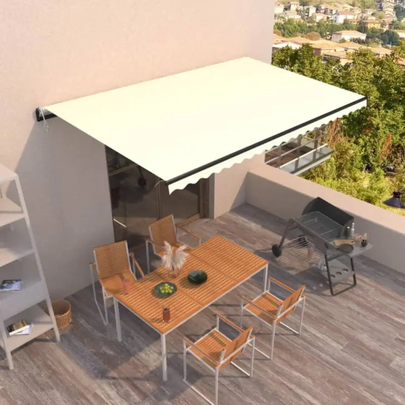 Uitschuifbare luifel met gepoedercoat aluminium frame voor koelte buiten - Crème / 500 x 350 cm / 1 - Zonwering