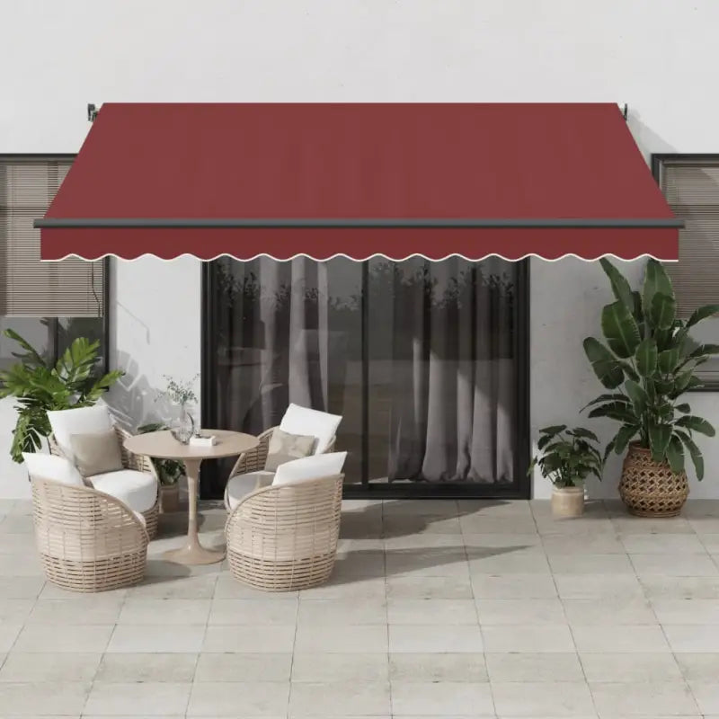 Uitschuifbare luifel met gepoedercoat aluminium frame voor koelte buiten - Bordeauxrood / 400 x 300 cm / 1 - Zonwering