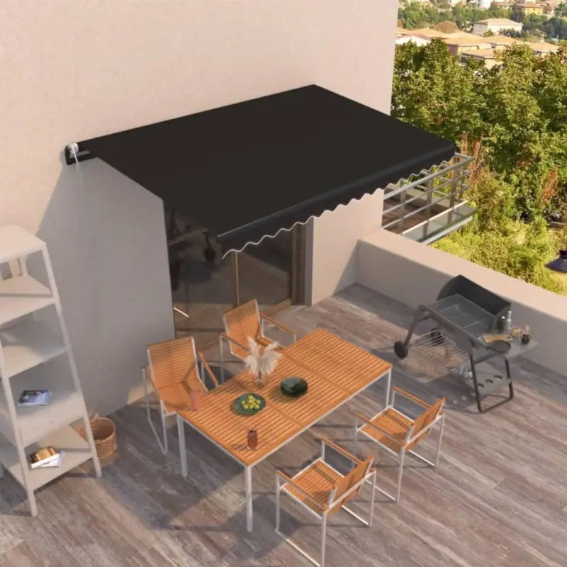 Uitschuifbare luifel met gepoedercoat aluminium frame voor koelte buiten - Antraciet / 400 x 350 cm / 1 - Zonwering
