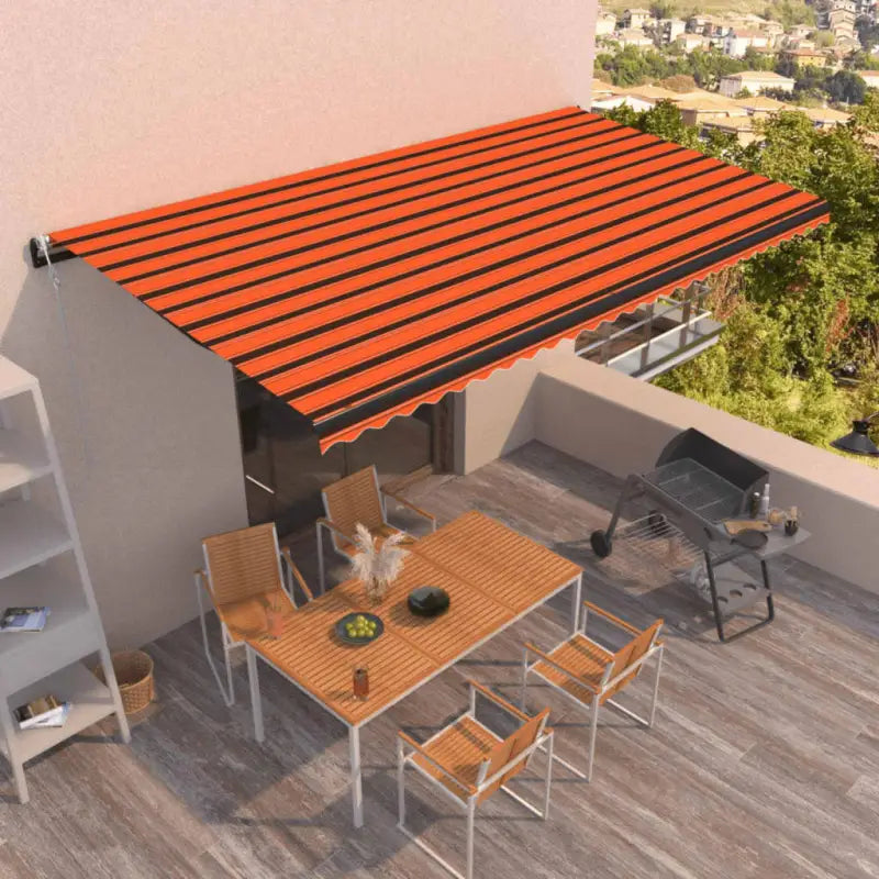 Uitschuifbare luifel met gepoedercoat aluminium frame voor koelte buiten - Multikleur / 600 x 350 cm / 1 - Zonwering