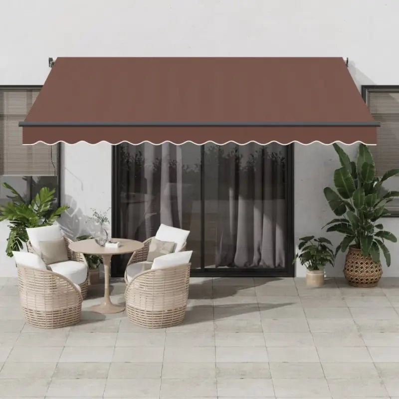 Uitschuifbare luifel met gepoedercoat aluminium voor buitenruimte - Bruin / 400 x 300 cm / 1 - Zonwering